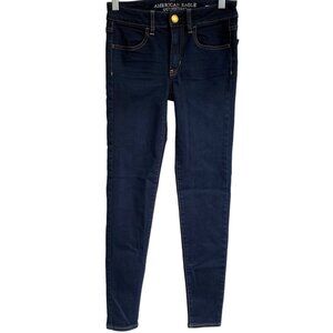 American Eagle AEO Super Stretch Jegging Women Sz 2R Blue Dark Wash Stretchy